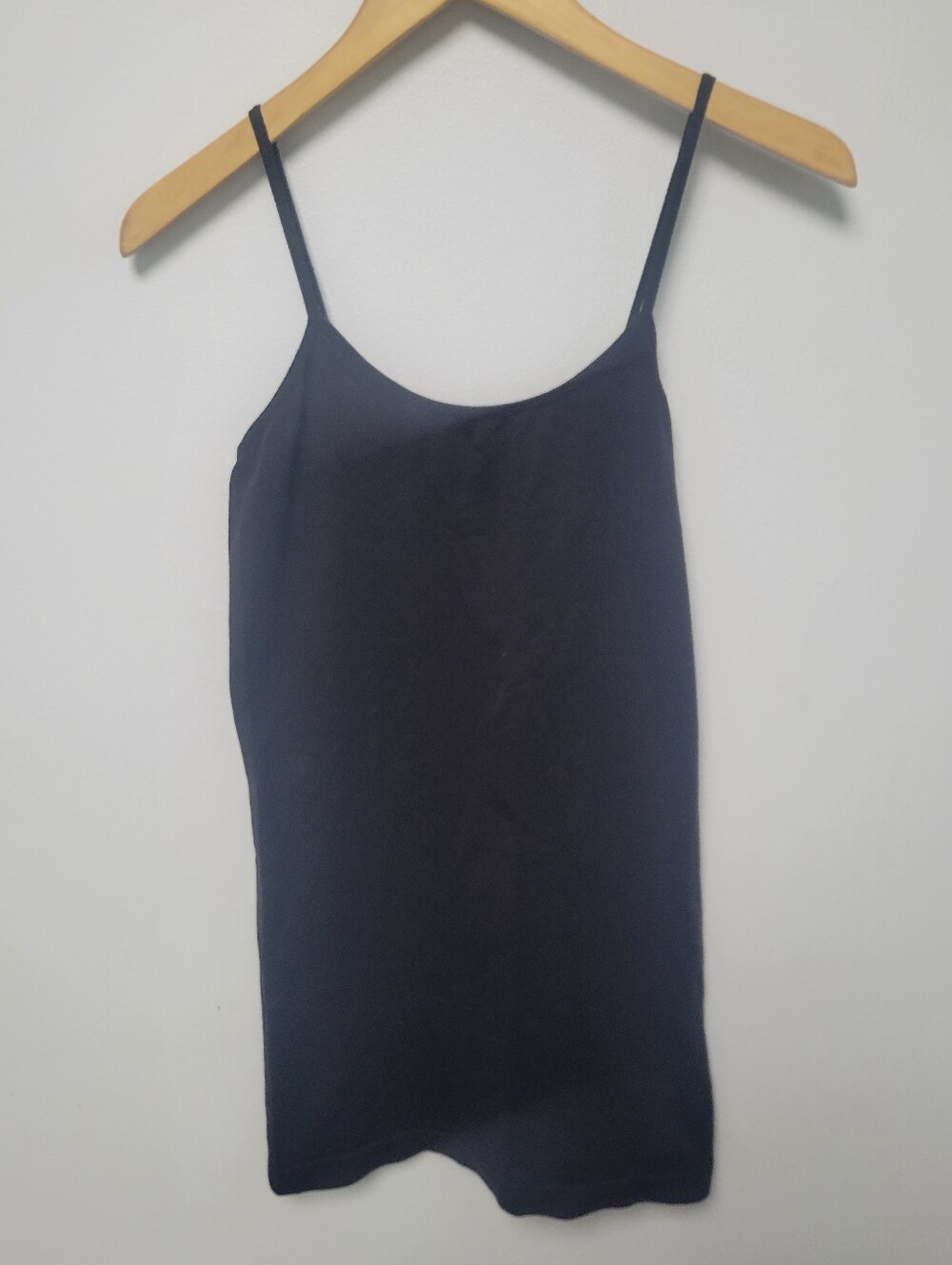 Massini Women's Size L Black Stretch Tunic Long Cami Sleevless Tank